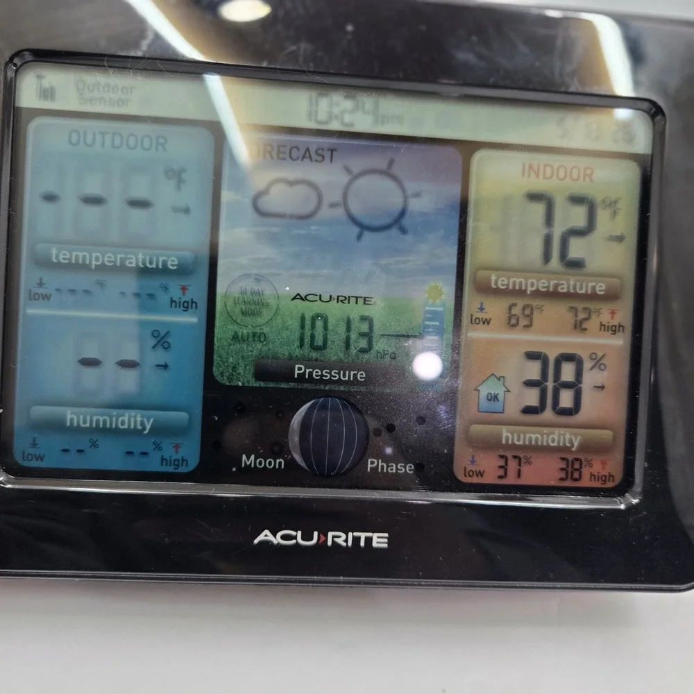 AcuRite 02077M Weather Station Display Only Tested Moon Phase Clock